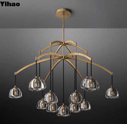 kupować Nikel / mosiądz / brąz Art Deco żyrandol Vintage 20'10' produkcja internetowa