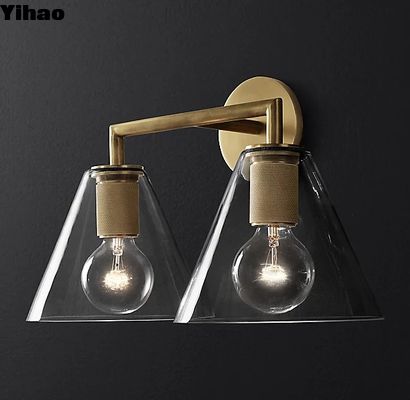 kupować 40w*2 Dekoracyjne lampy ścienne Szczotkowane miedziane żarówki ścienne Wliczone produkcja internetowa