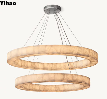 kupować 60 Wattów LED Foyer Lustre Lustre brązowy Kamień Duże Foyer Pendant Light produkcja internetowa