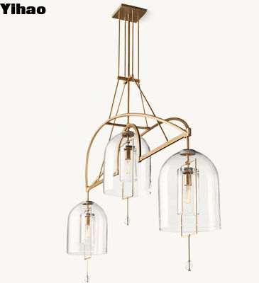 kupować 50.8 kg Fulcrum Linear Brass Crystal Chandelier z dekoracją i dostosowalnym kolorem produkcja internetowa