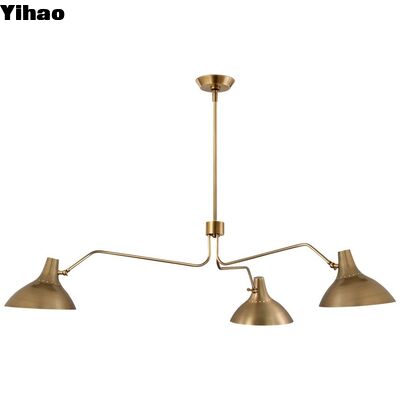 kupować YH Industrial Vintage Copper Brass Crystal Chandelier z ciepłym białym 3500K LED Light i regulowaną wysokością do kuchni i salonu produkcja internetowa