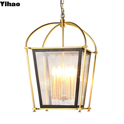 kupować Yihao Custom Simple Creative Design Brass Cage Lantern LED Hanging Pendant Light z 3-letnią gwarancją na wyspę kuchenną produkcja internetowa