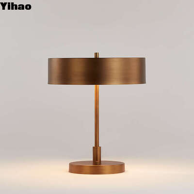kupować Yihao Wholesale Brass Body Table Lamp z Linen Shade i 2700K Warm White LED Light produkcja internetowa
