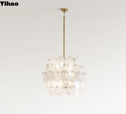 kupować Yihao Brass Body Pendant Chandelier z 2700K ciepłym białym światłem i regulowaną wysokością do salonu produkcja internetowa