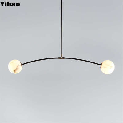 kupować Nowoczesne Alabaster Shade Brass Body Pendant Light z 50000 godzin żywotności dla kuchni i salonu produkcja internetowa