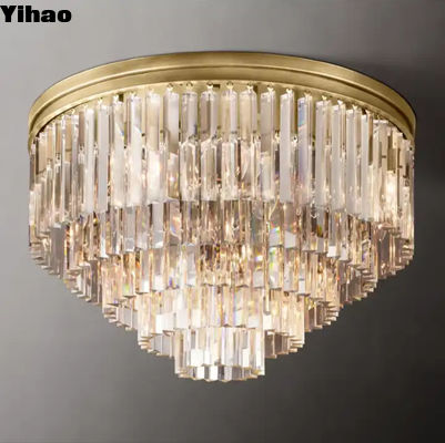 E12 / Candelabra Art Crystal Modern Copper Ceiling Light AC 85V-265V