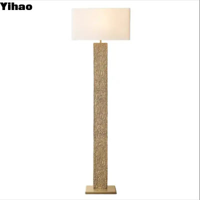 OEM Fabic Shade Dimmable Brass Standing Floor Lamp AC 85-265V