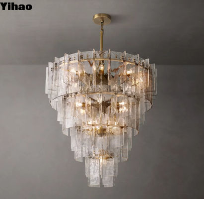 Miedziane szkło antyczne brązowe wykończenie Vintage Chandelier Farmhouse 110-220V