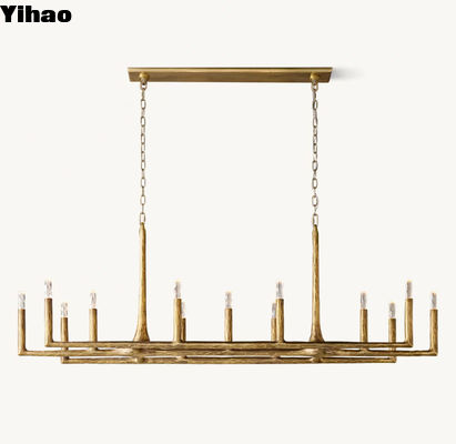 72' Vintage Chandelier Farmhouse Z G9 Antique Brass Lantern
