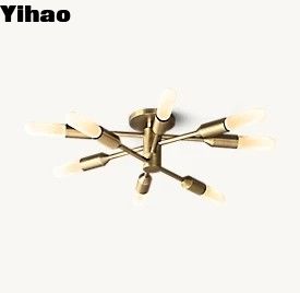60w Crystal Flush Mount Luxury Ceiling Lights Polerowane wykończenie niklowe