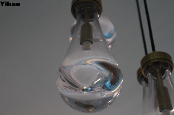 Lampa z kryształowego żyrandolu z miedzianego kręgu deszczowego z regulowalnym wymiarem D 120cm