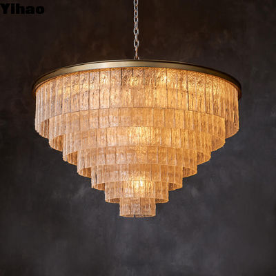 Bark 7 Ring Round Ceiling Chandelier Pendant Light W Brass And Amber Glass (Bardurowy i bursztynowy szkło)