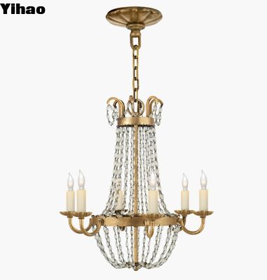 CHC 1407 Petite Paris Flea Market Chandelier Seeded Glass Shade Polerowany nikel / Złocone żelazo / Starożytna opalona mosiądz / Sheffleld Silver