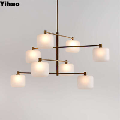 Yihao Brass Body Pendant Chandelier z 2700K ciepłą białą diodą LED i 50000 godzin żywotności do salonu